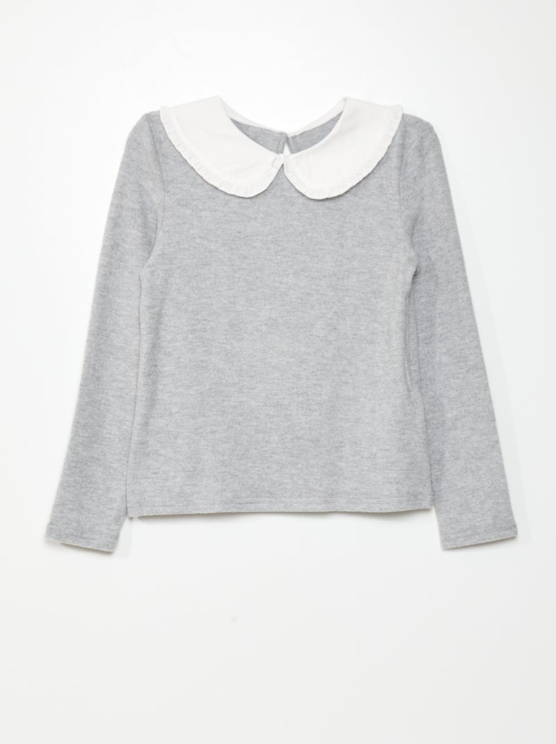 Camisola em malha peluche CINZA - Kiabi