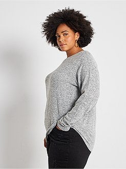 Camisola em malha 'peluche' - Kiabi