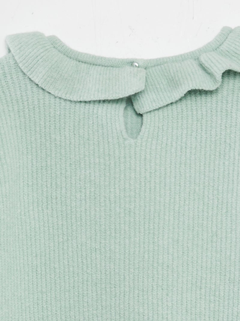 Camisola em malha peluche com frufrus VERDE - Kiabi