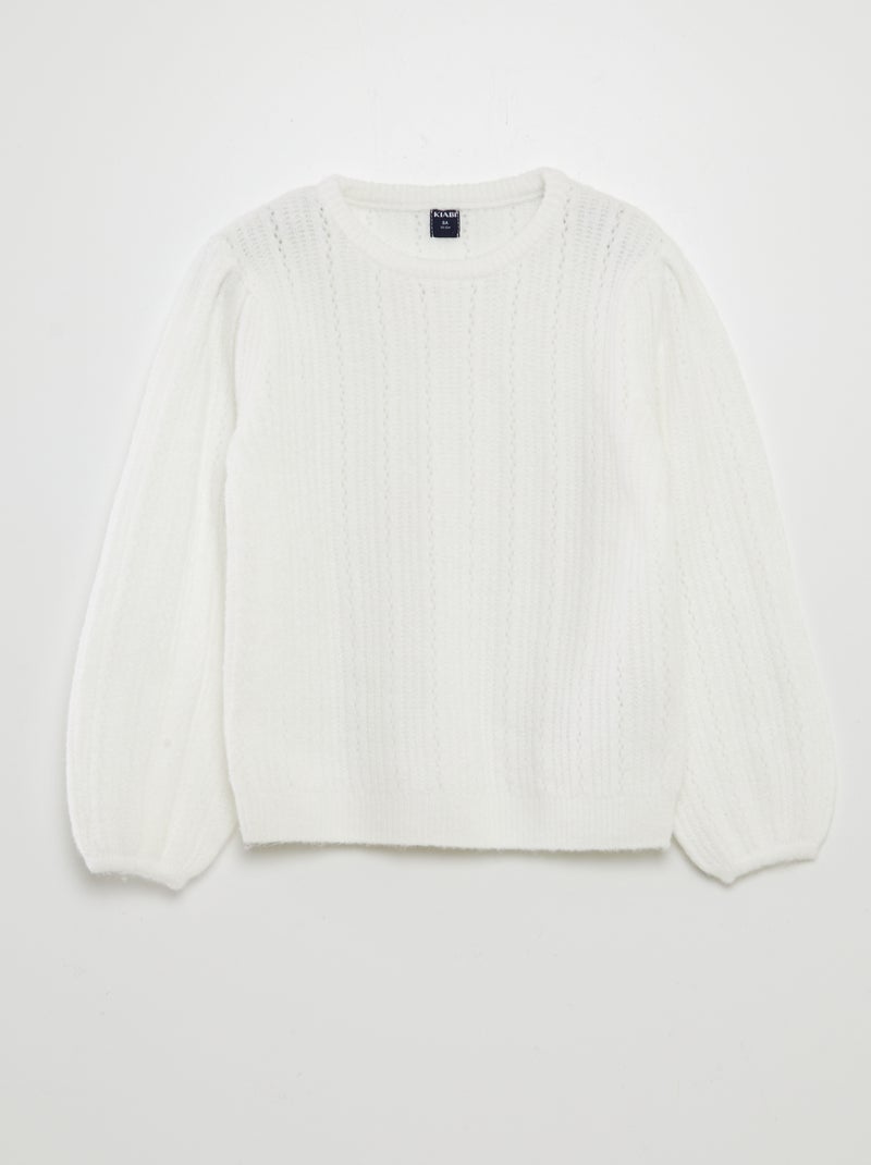 Camisola em malha peluche fantasia Branco - Kiabi