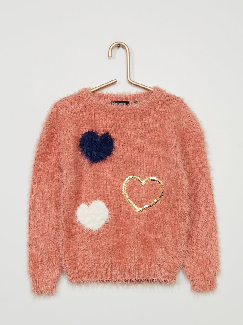 Camisola em malha peluche Rosa - Kiabi