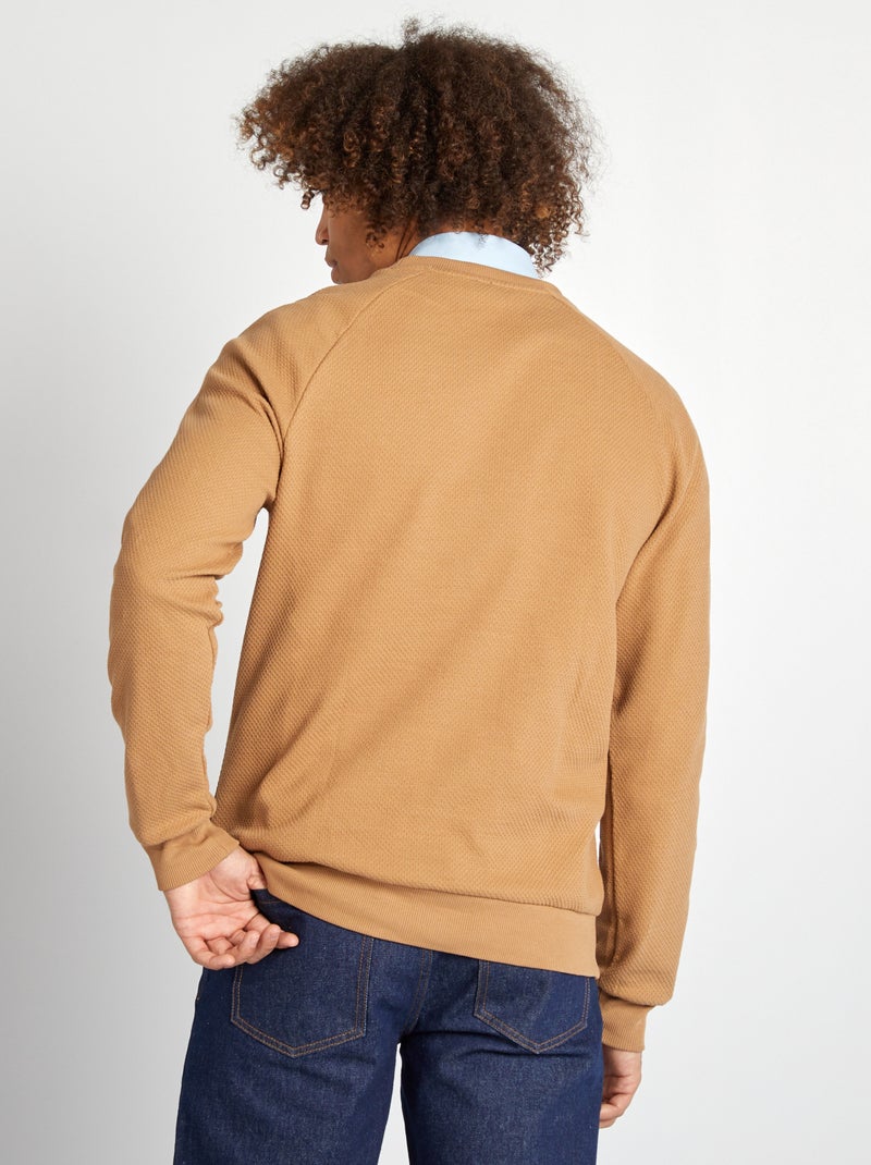 Camisola em malha piqué BEGE - Kiabi