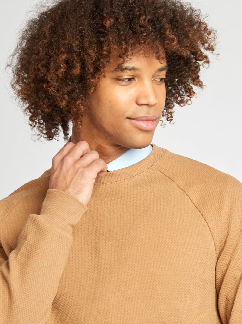 Camisola em malha piqué BEGE - Kiabi