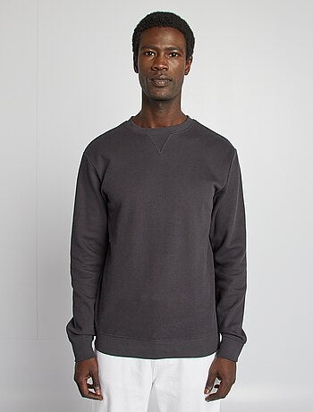 Camisola em malha piqué, gola redonda