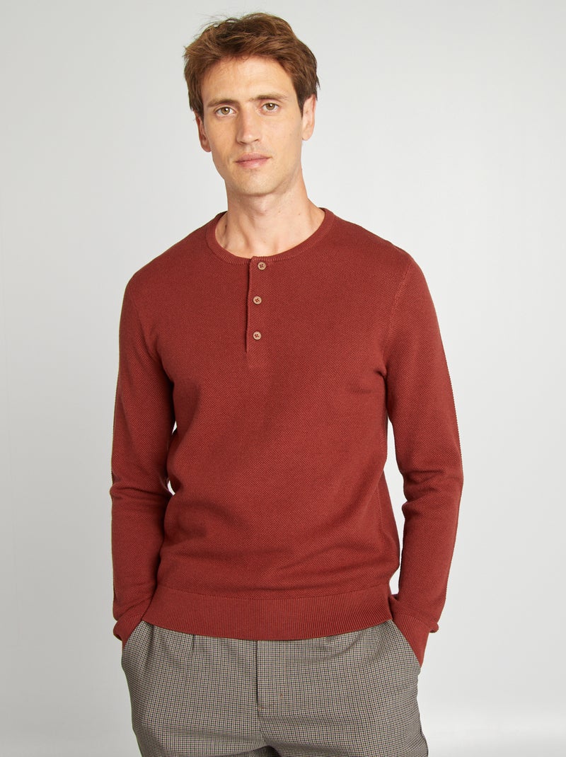 Camisola em malha piqué LARANJA - Kiabi