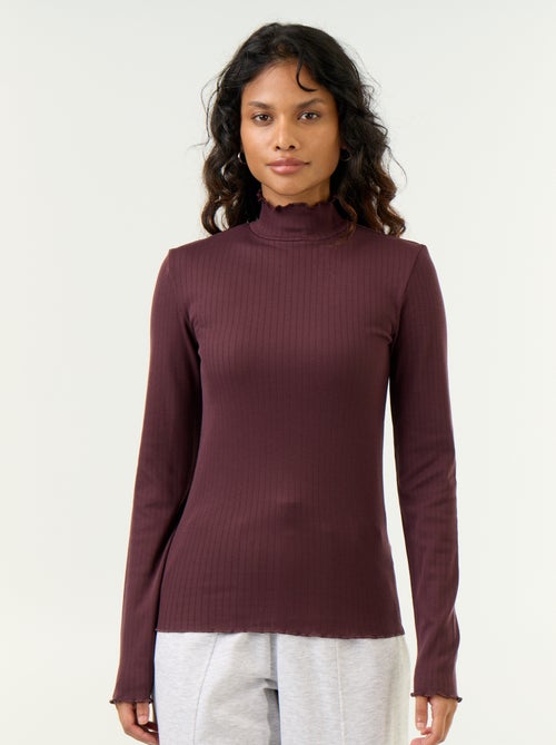 Camisola em malha pointelle - Kiabi
