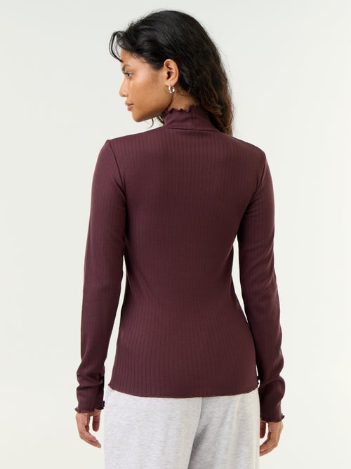 Camisola em malha pointelle - Kiabi