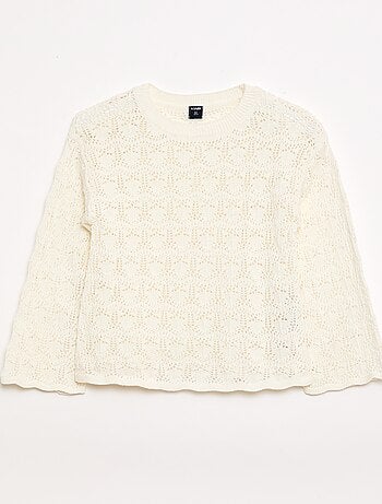 Camisola em malha rendada