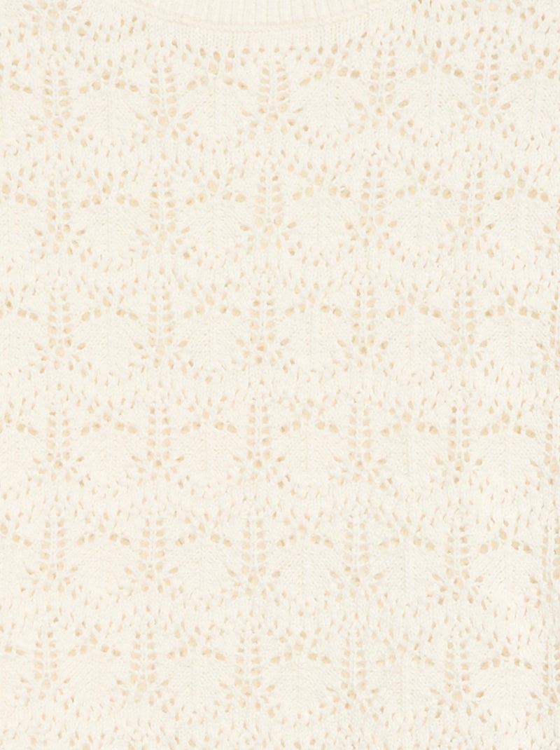 Camisola em malha rendada Branco - Kiabi