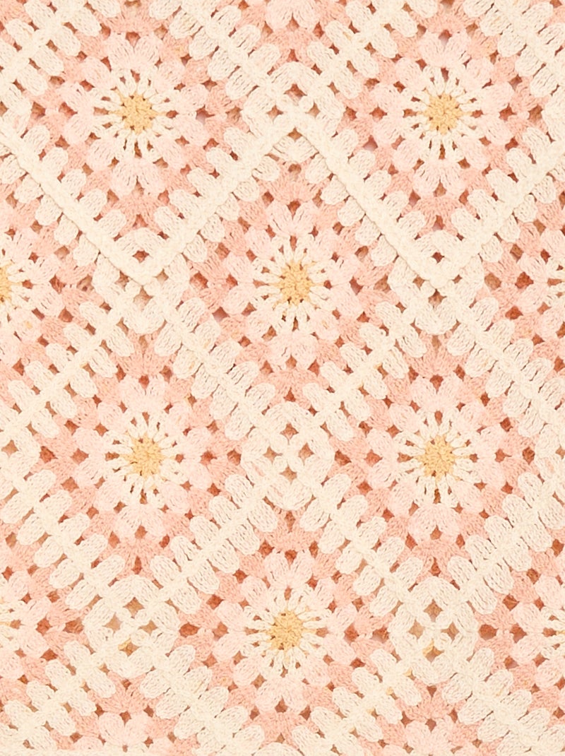 Camisola em malha rendada com bordados de flores Rosa - Kiabi