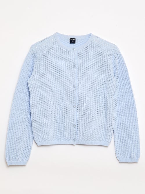 Camisola em malha rendada com gola redonda - Kiabi