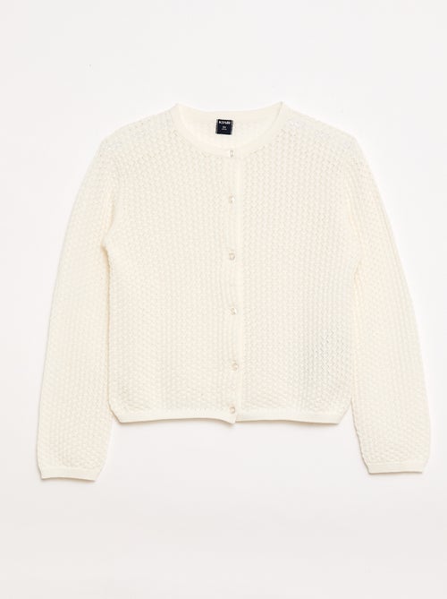 Camisola em malha rendada com gola redonda - Kiabi