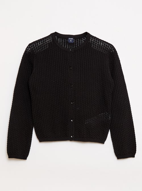 Camisola em malha rendada com gola redonda - Kiabi