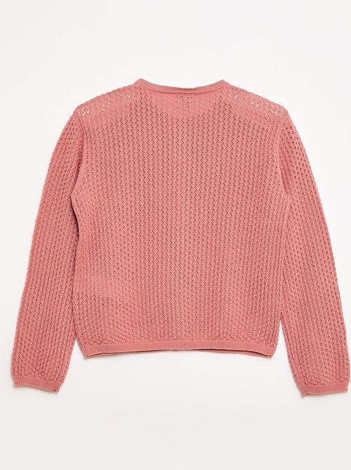 Camisola em malha rendada com gola redonda - Kiabi