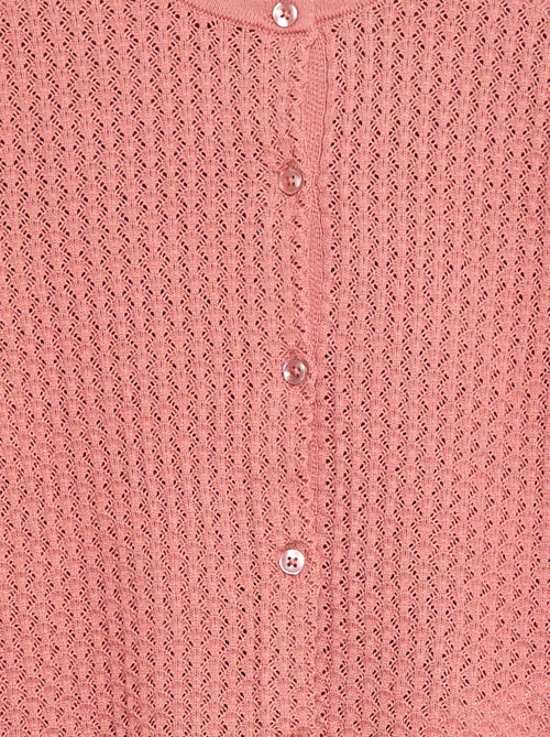Camisola em malha rendada com gola redonda - Kiabi