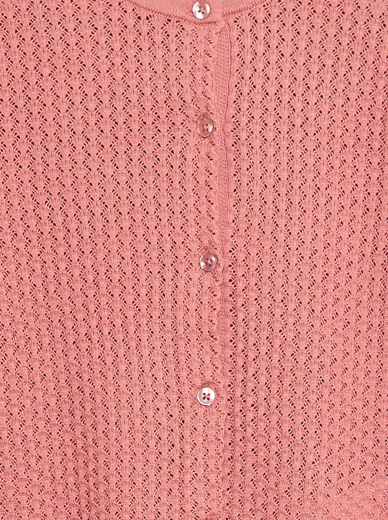 Camisola em malha rendada com gola redonda Rosa - Kiabi