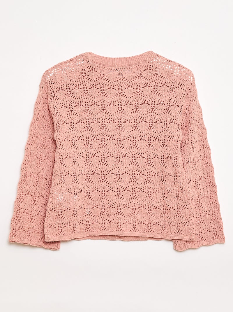 Camisola em malha rendada Rosa - Kiabi