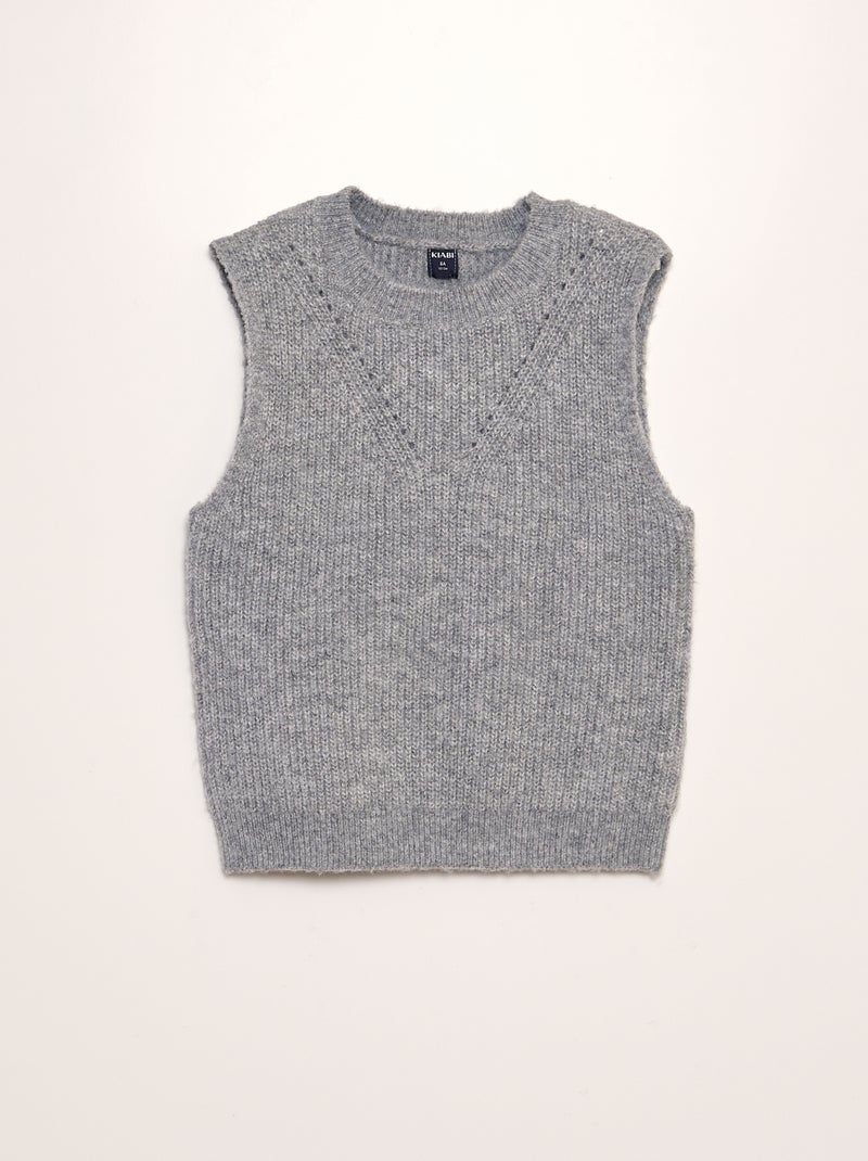 Camisola em malha sem mangas CINZA - Kiabi