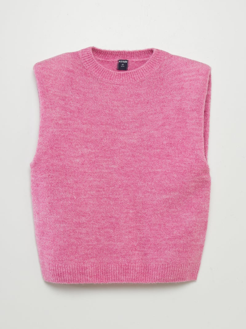Camisola em malha sem mangas ROSA - Kiabi