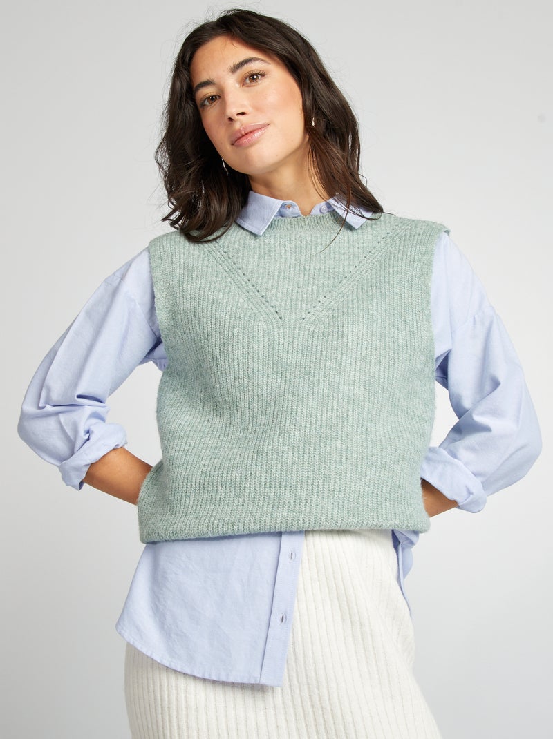 Camisola em malha sem mangas VERDE - Kiabi