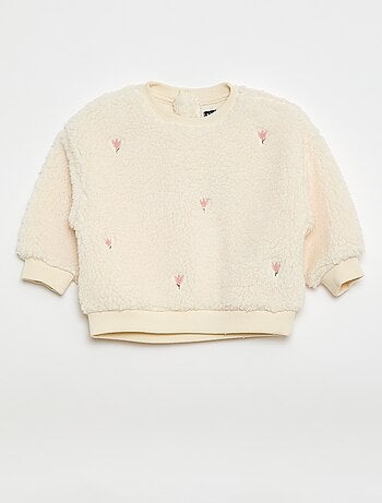 Camisola em malha de borrego com padrão