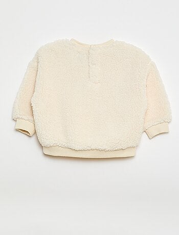 Camisola em malha sherpa com padrão