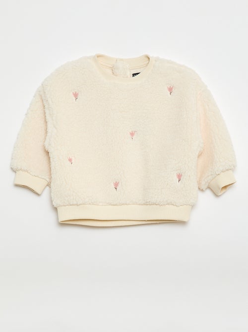 Camisola em malha sherpa com padrão - Kiabi