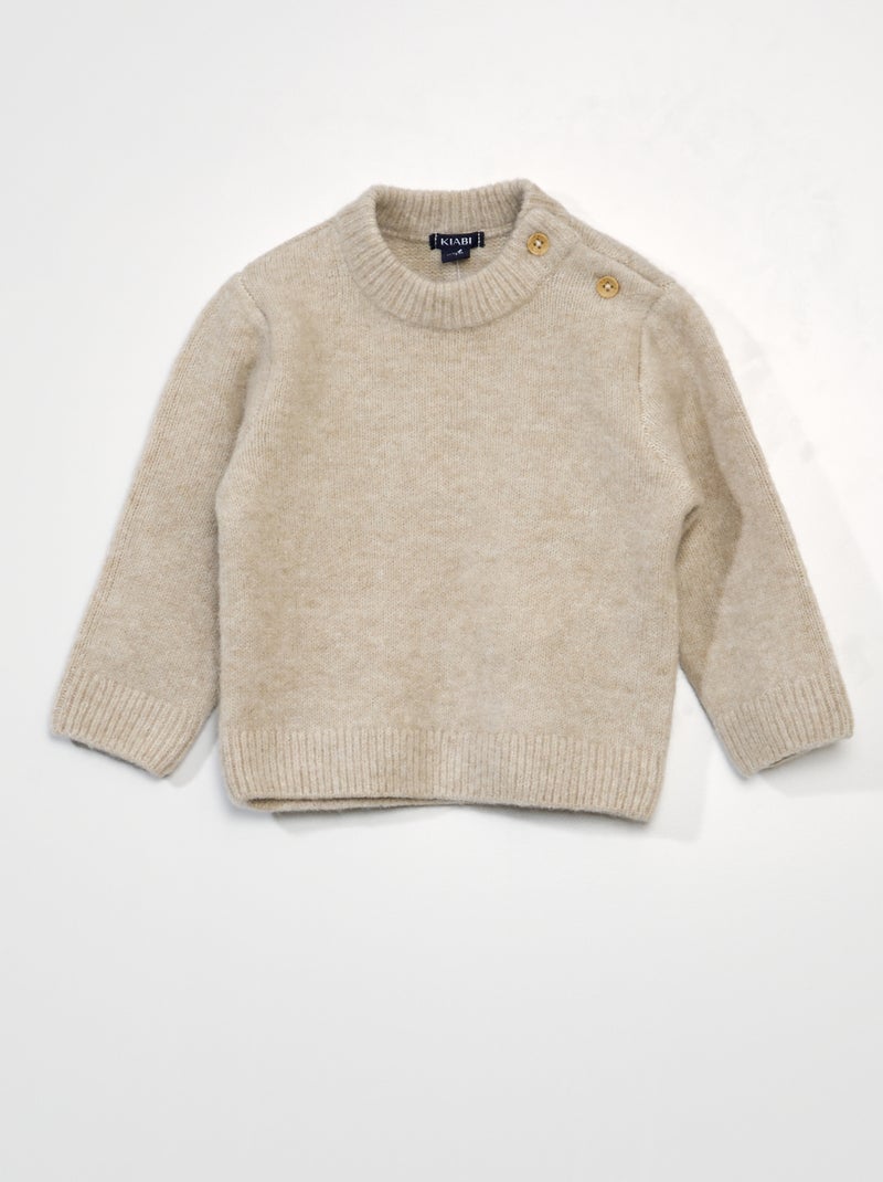 Camisola em malha suave BEGE - Kiabi