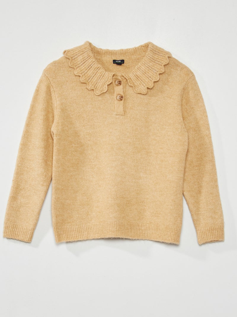 Camisola em malha suave BEGE - Kiabi