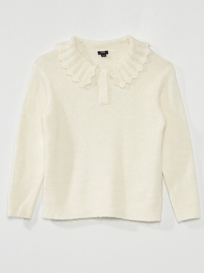 Camisola em malha suave BRANCO - Kiabi