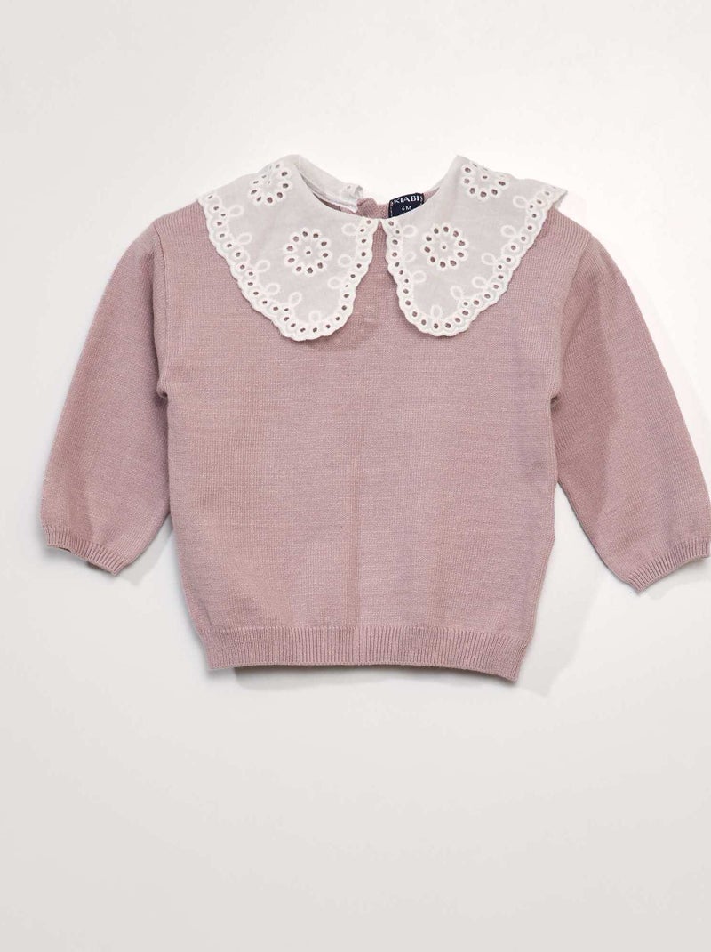 Camisola em malha suave e gola claudine VIOLETA - Kiabi