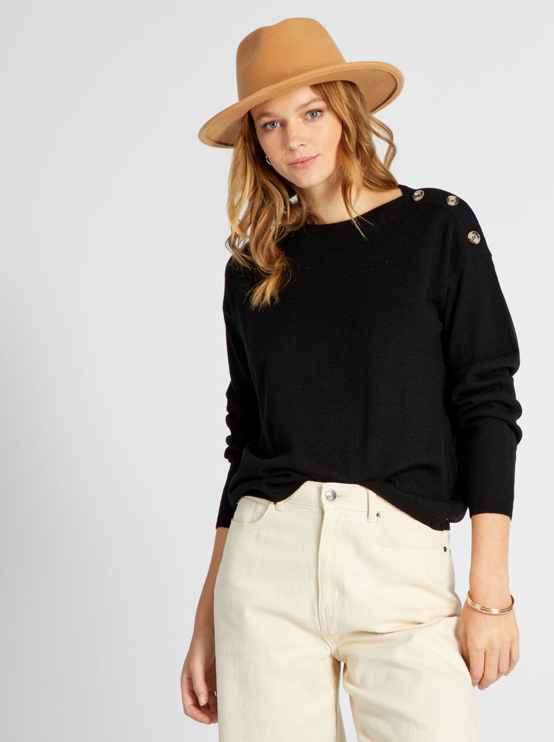 Camisola em malha suave 'JDY' Preto - Kiabi