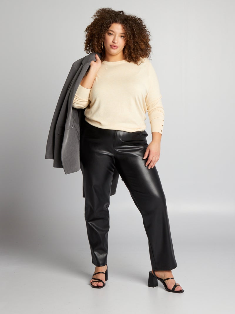 Camisola em malha suave ultra-elástica BEGE - Kiabi
