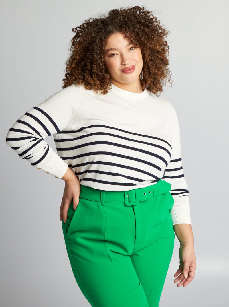 Camisola em malha suave ultra-elástica BRANCO - Kiabi