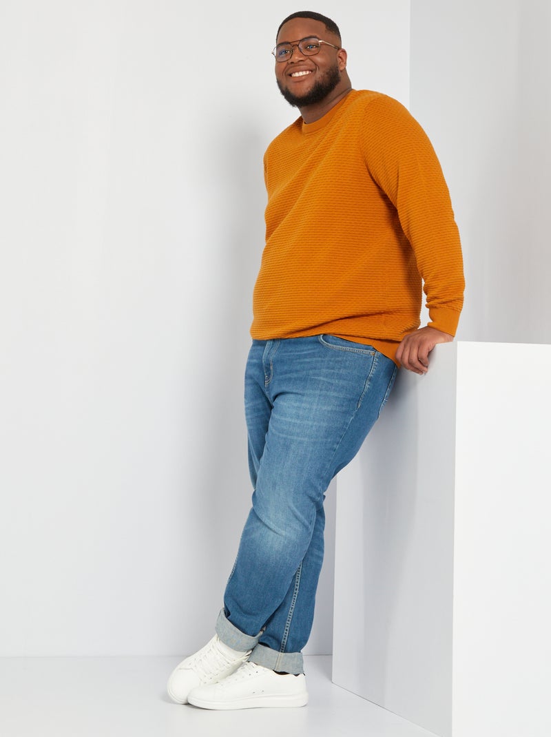 Camisola em malha texturada AMARELO - Kiabi