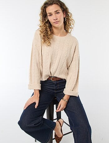 Camisola em malha torcida