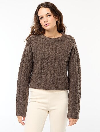 Camisola em malha torcida