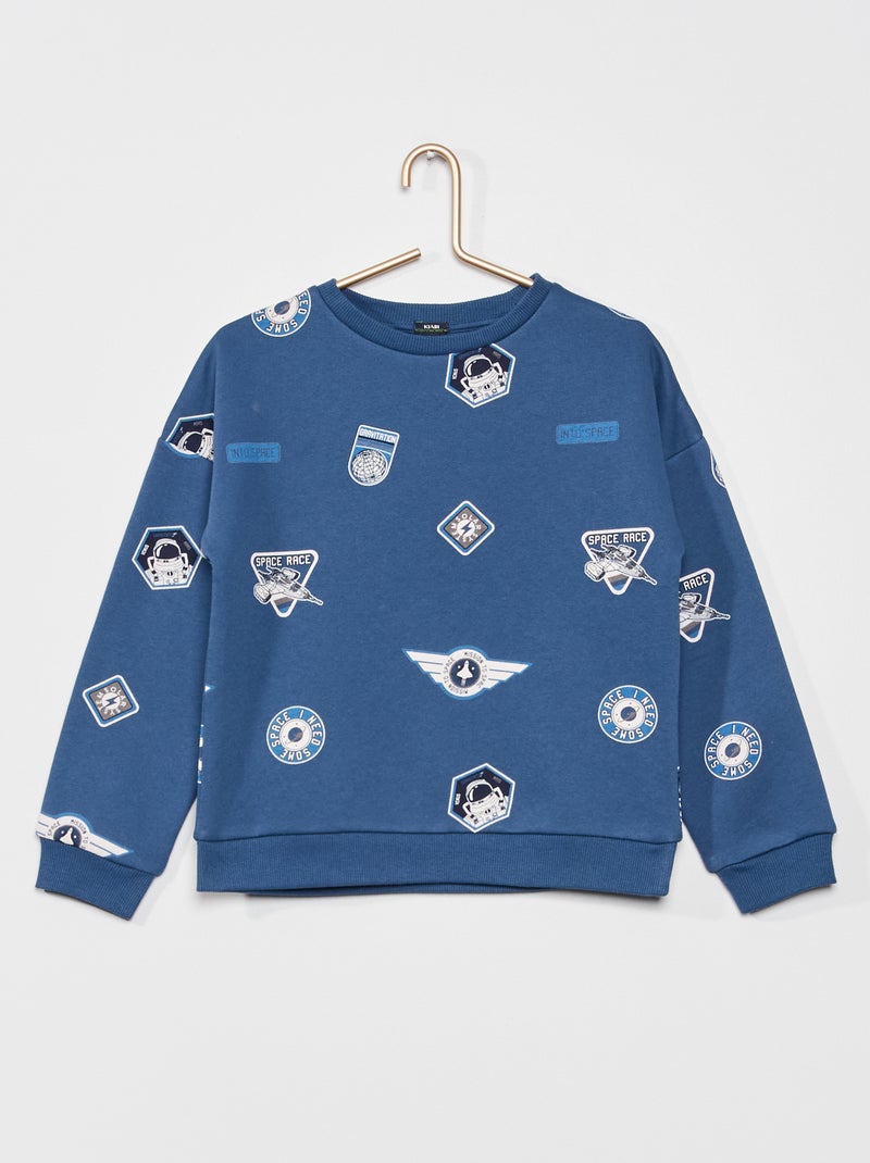 Camisola em moletão com estampado fantasia AZUL - Kiabi