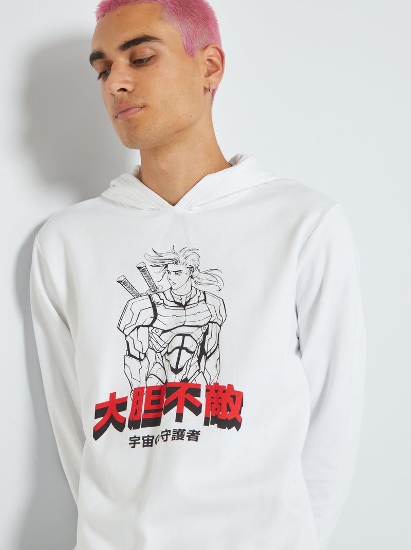 Camisola em moletão com estampado fantasia BRANCO - Kiabi