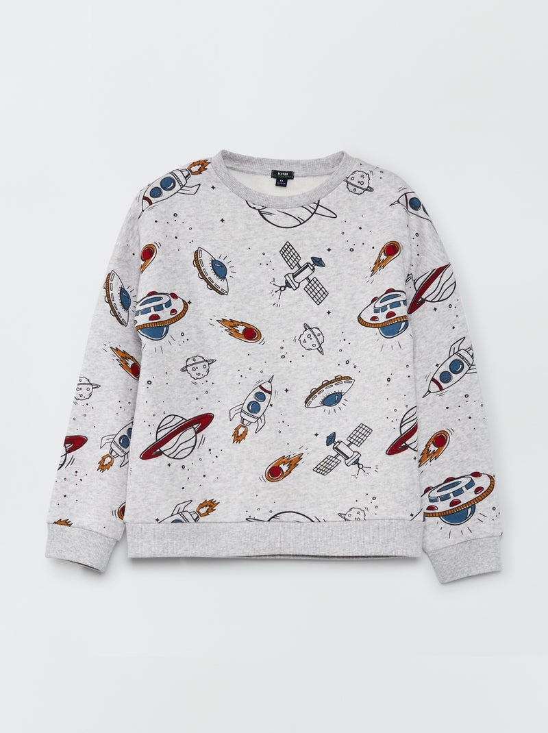 Camisola em moletão com estampado fantasia CINZA - Kiabi