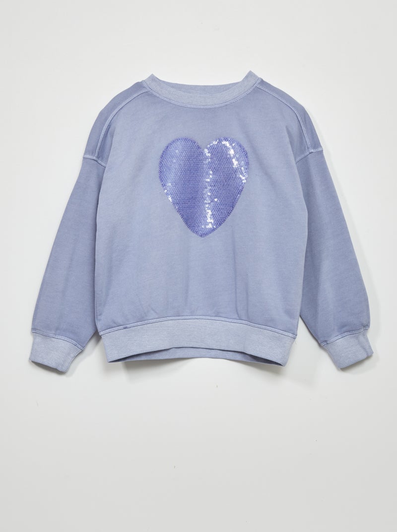 Camisola em moletão leve com estampado AZUL - Kiabi