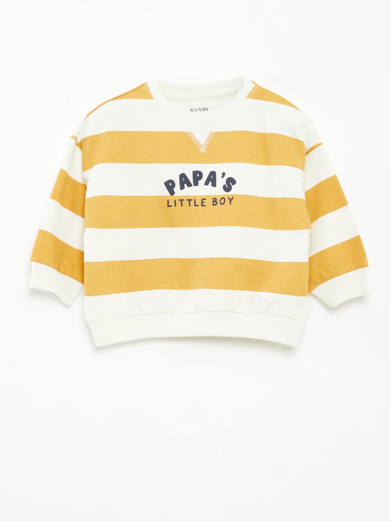 Camisola em moletão não cardado Amarelo - Kiabi