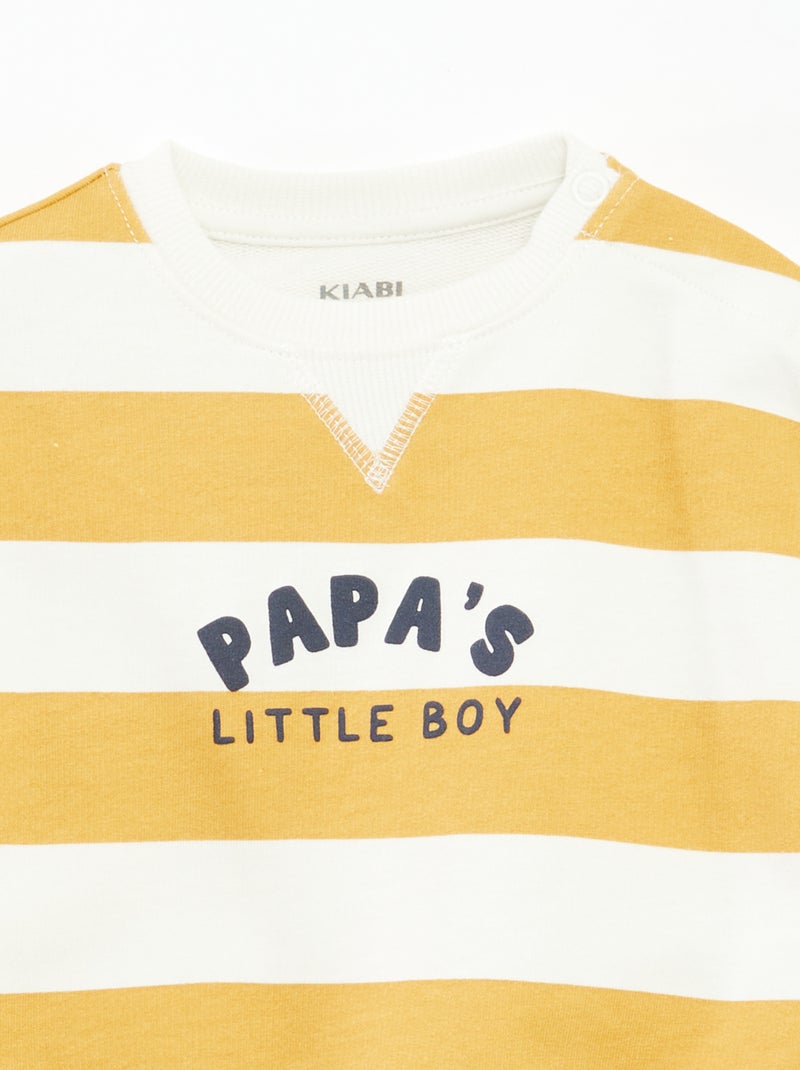 Camisola em moletão não cardado Amarelo - Kiabi