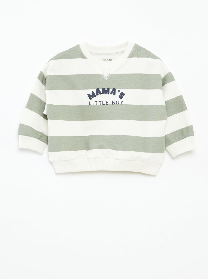Camisola em moletão não cardado Branco - Kiabi