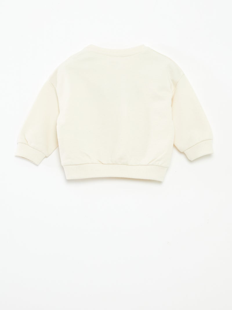 Camisola em moletão não cardado Branco - Kiabi
