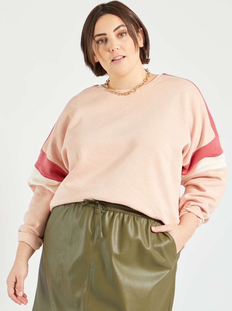 Camisola em moletão ROSA - Kiabi
