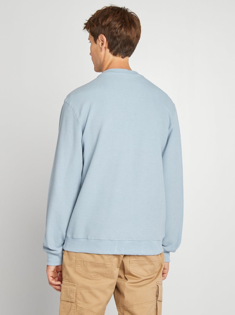 Camisola em ninho de abelha AZUL - Kiabi