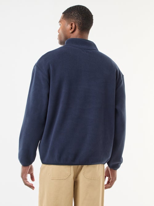 Camisola em polar com gola de camionista com botões de pressão - Kiabi