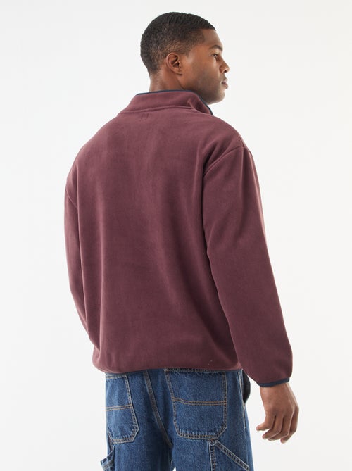 Camisola em polar gola alta com botões de pressão - Kiabi