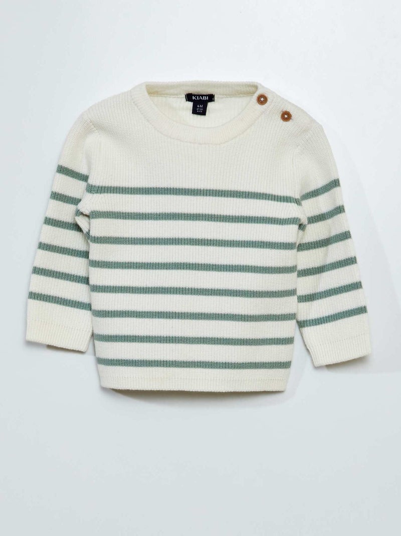 Camisola em ponto de mousse BRANCO - Kiabi
